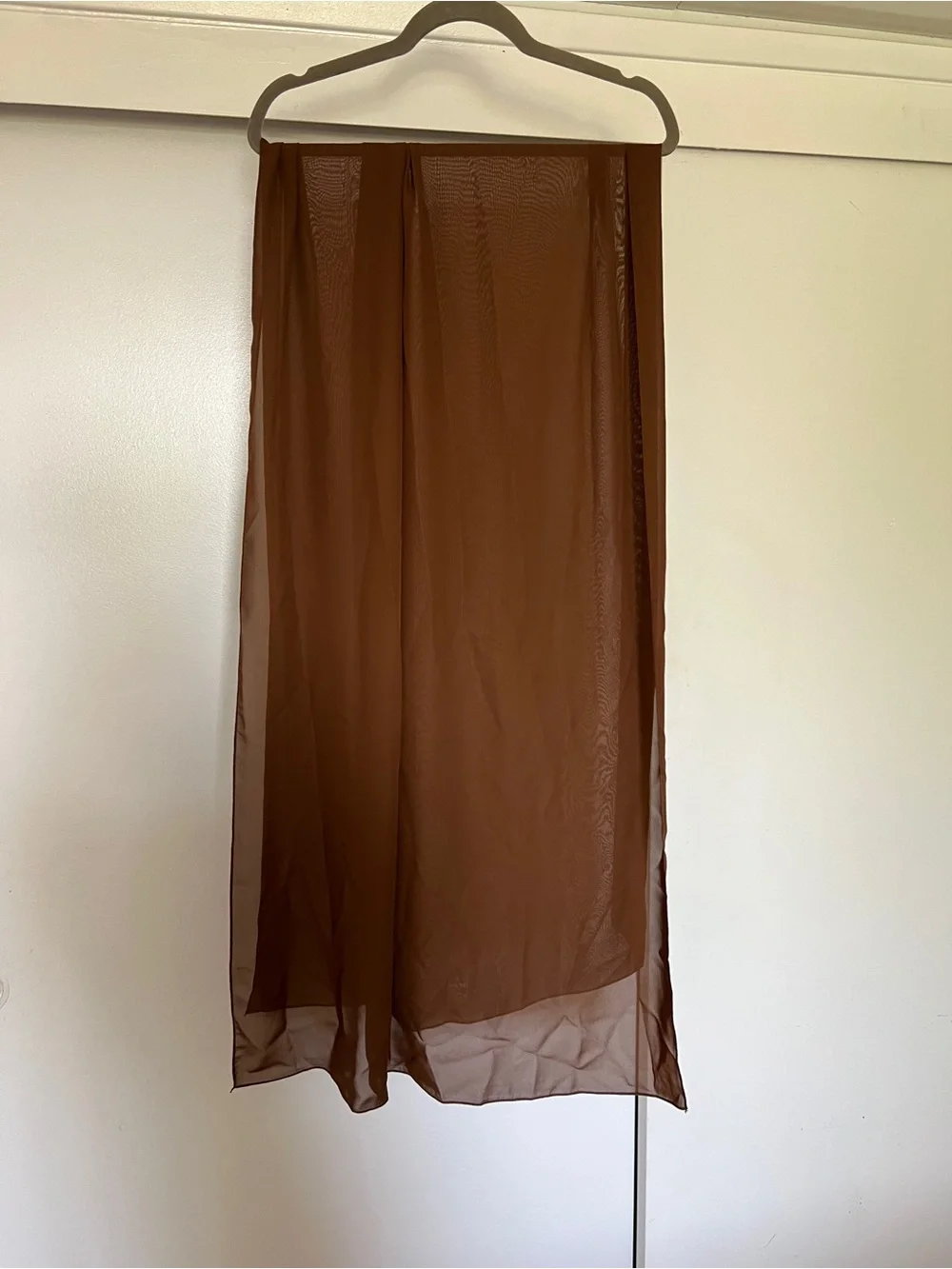 Brown chiffon shawl shoulder wrap- sheer shawl for formal dress wedding guest - Picture 1 of 4